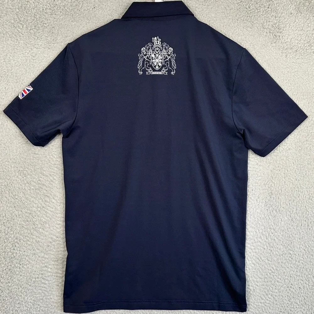 NEW Adidas Polo Shirt Mens Small Navy Red Team Great Britain Paris 2024 Olympic